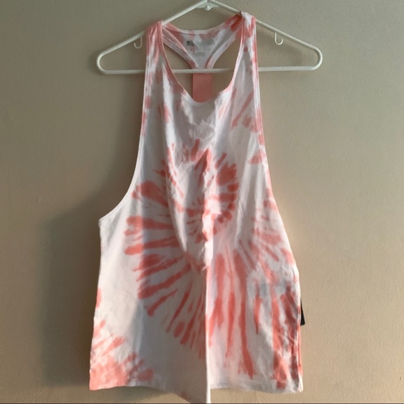 Forever 21 Tye Die Pink + White Workout Top Large